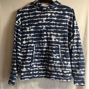 Athleta tahiti navy balance printed hoodie top # 982566 Size Med